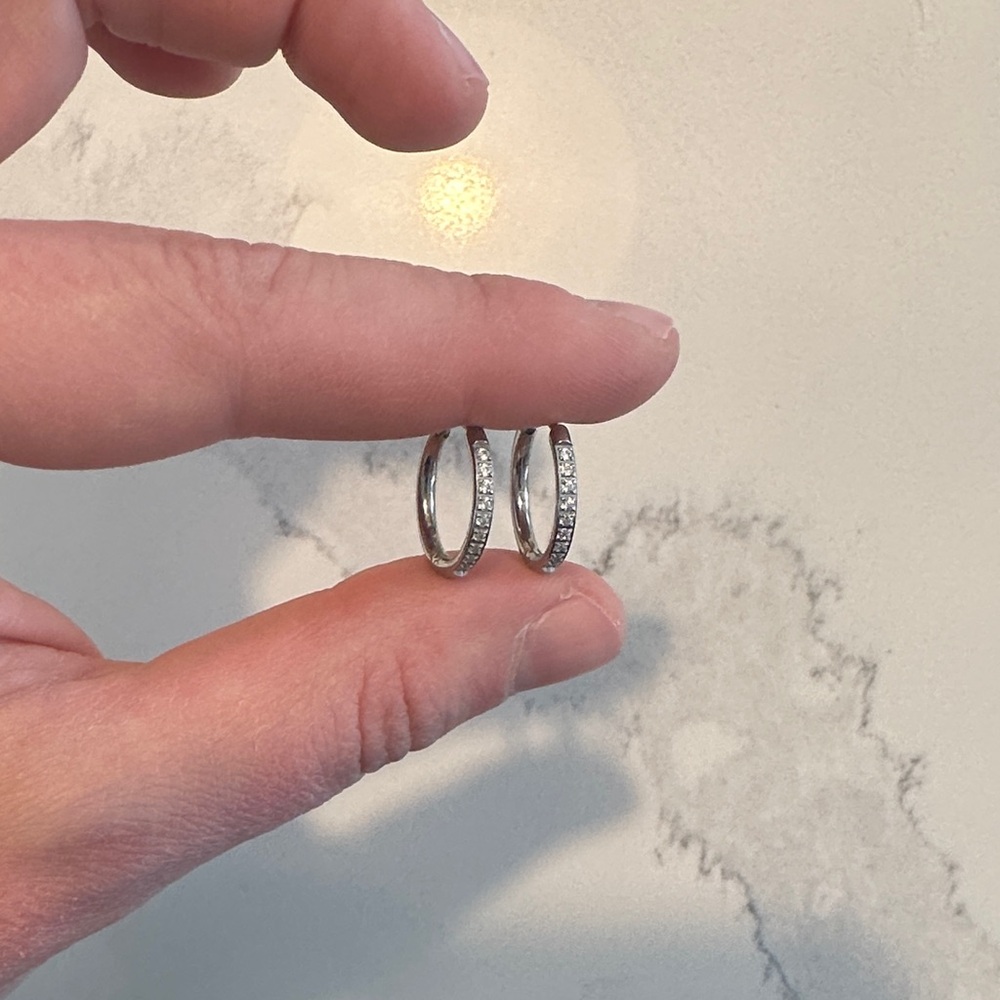 Sparkling Silver Hoop Earrings